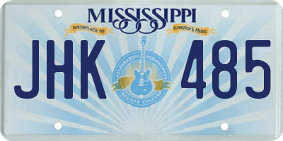 MS license plate JHK485