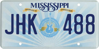 MS license plate JHK488