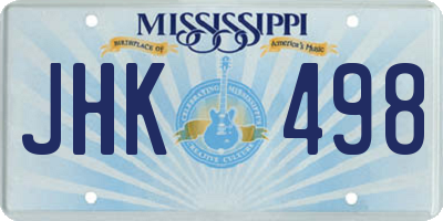 MS license plate JHK498