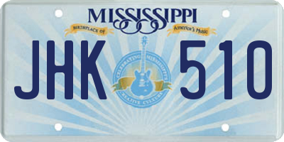 MS license plate JHK510