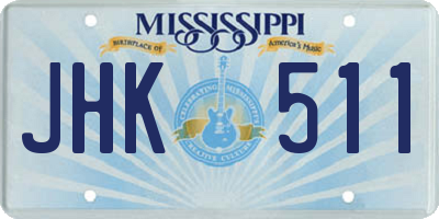 MS license plate JHK511