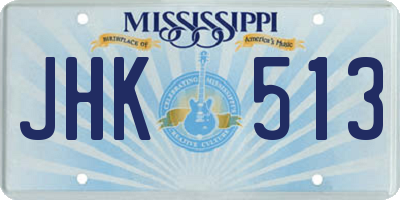 MS license plate JHK513