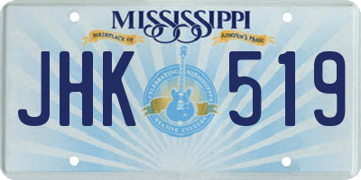 MS license plate JHK519