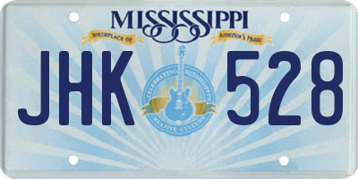 MS license plate JHK528