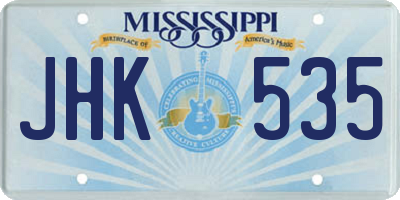 MS license plate JHK535