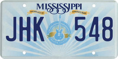MS license plate JHK548