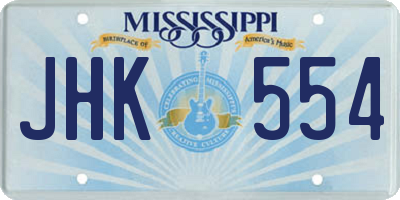 MS license plate JHK554