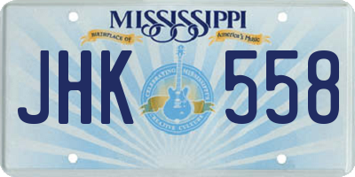 MS license plate JHK558