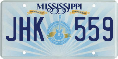 MS license plate JHK559