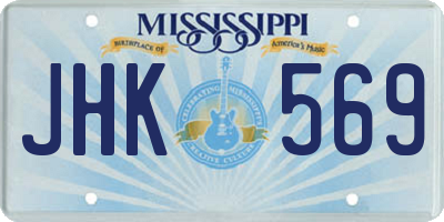 MS license plate JHK569