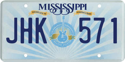 MS license plate JHK571
