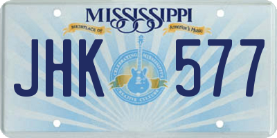 MS license plate JHK577