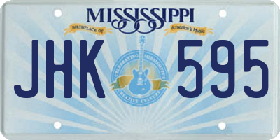 MS license plate JHK595