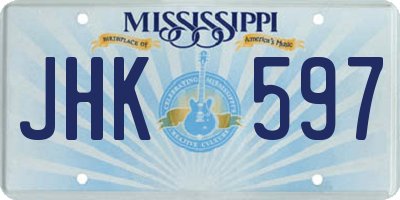 MS license plate JHK597