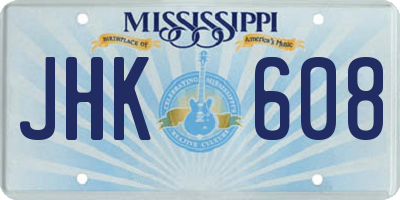 MS license plate JHK608