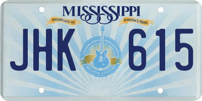 MS license plate JHK615