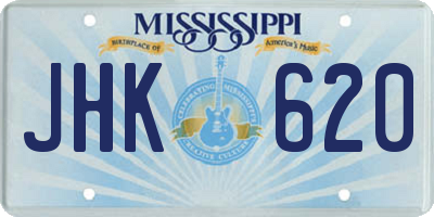 MS license plate JHK620