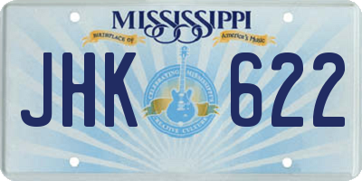 MS license plate JHK622