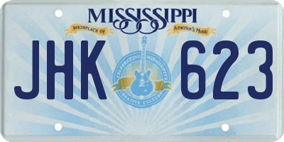 MS license plate JHK623