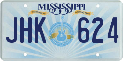 MS license plate JHK624