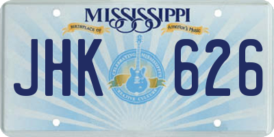 MS license plate JHK626