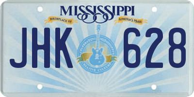MS license plate JHK628