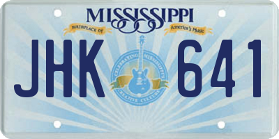 MS license plate JHK641