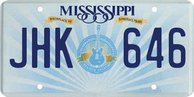 MS license plate JHK646