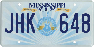 MS license plate JHK648
