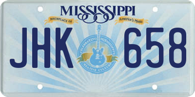 MS license plate JHK658