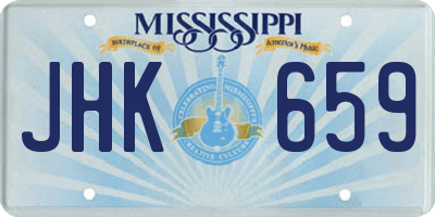 MS license plate JHK659