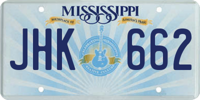 MS license plate JHK662