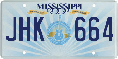 MS license plate JHK664