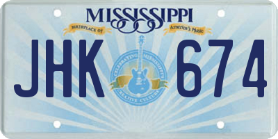 MS license plate JHK674