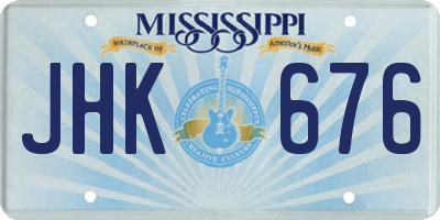 MS license plate JHK676