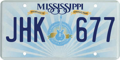 MS license plate JHK677