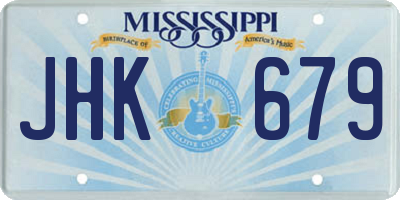 MS license plate JHK679