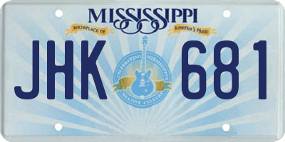 MS license plate JHK681