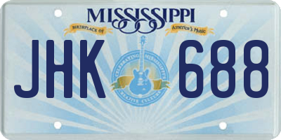 MS license plate JHK688