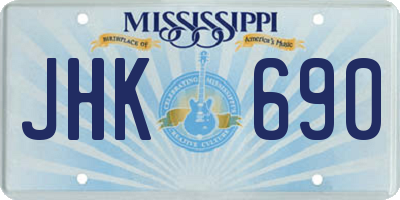 MS license plate JHK690