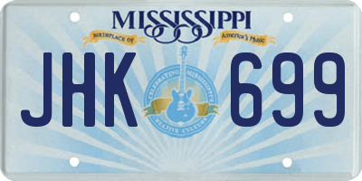 MS license plate JHK699