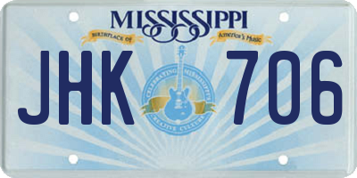 MS license plate JHK706
