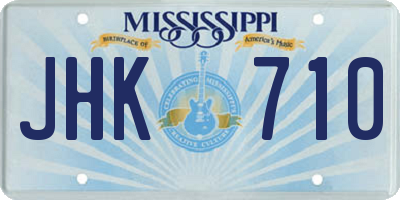 MS license plate JHK710