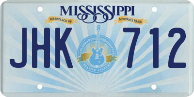 MS license plate JHK712