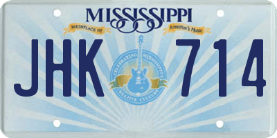 MS license plate JHK714