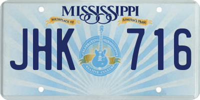 MS license plate JHK716