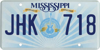 MS license plate JHK718