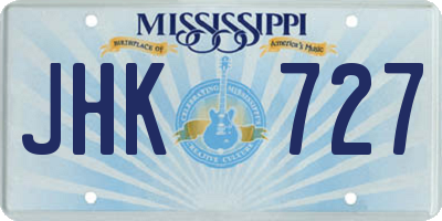 MS license plate JHK727