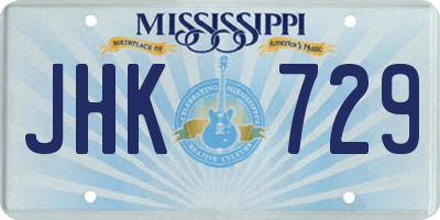 MS license plate JHK729