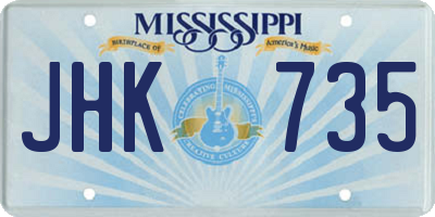 MS license plate JHK735